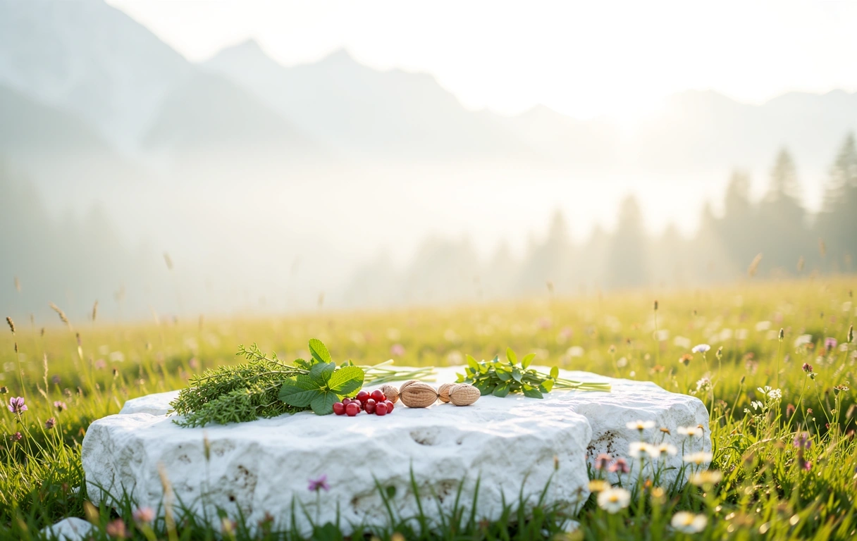 Schweizer Alpenlandschaft im Morgennebel